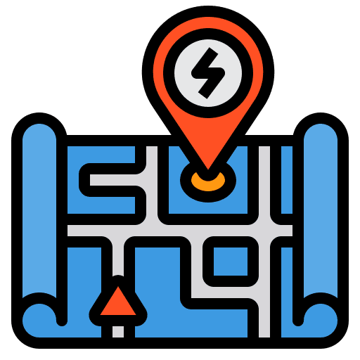 Charging station transportation charging station map icon