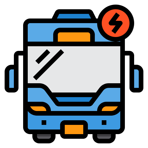 Electric bus transport bus transportation icon