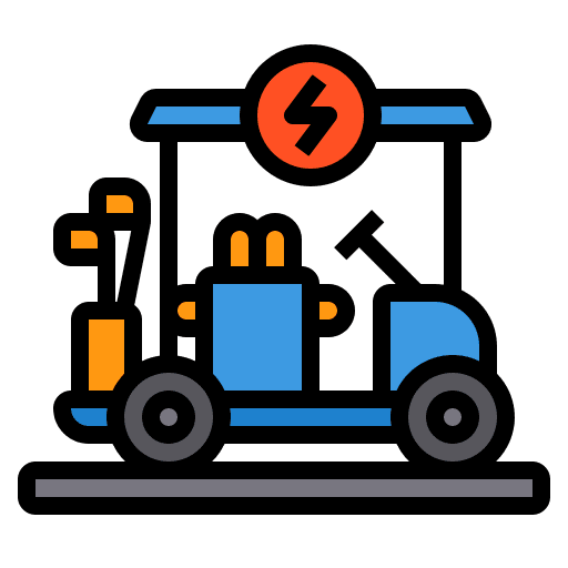 Electric car automobile golf cart electric icon Electric car automobile golf cart electric icon