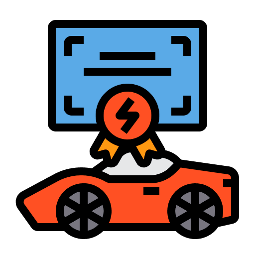Certificate certificate electric car transportation icon Certificate certificate electric car transportation icon