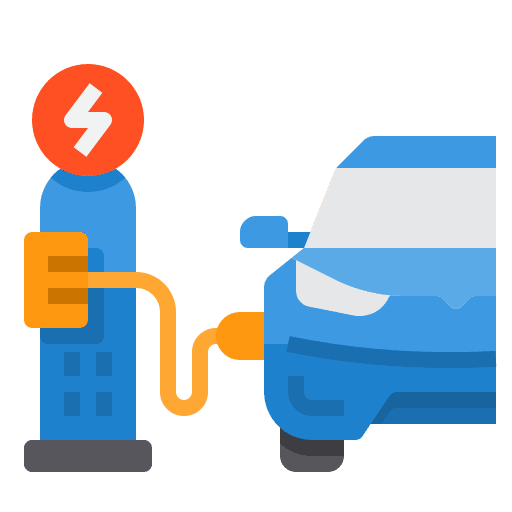 Charging station eco car electric transportation icon
