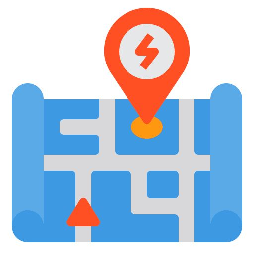 Charging station map point location icon