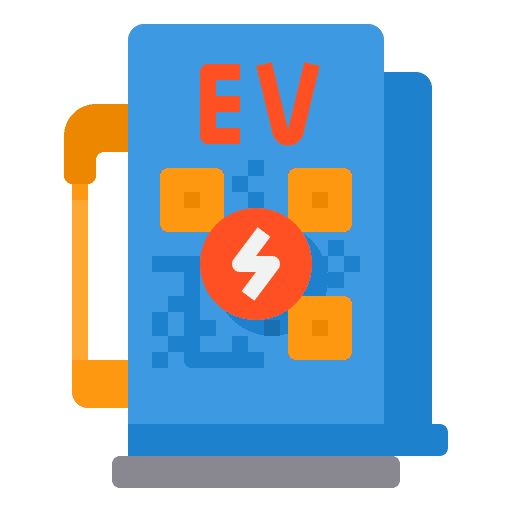 Electric station ev charging station car icon
