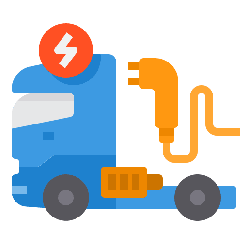 Electric transport delivery truck truck trucking icon