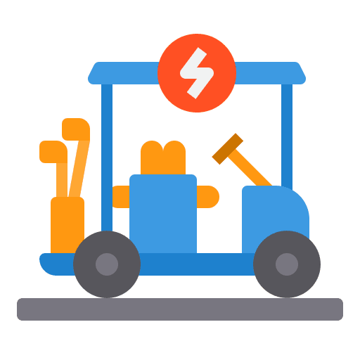 Electric car electric vehicle golf cart transportation icon