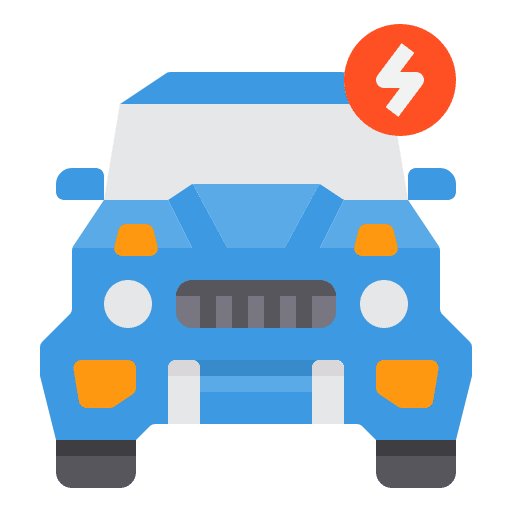 Electric car transportation ev electric icon