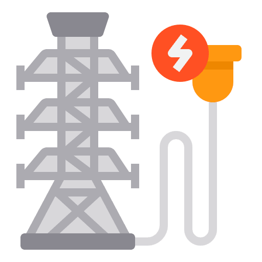 Electric pole energy transportation industry icon