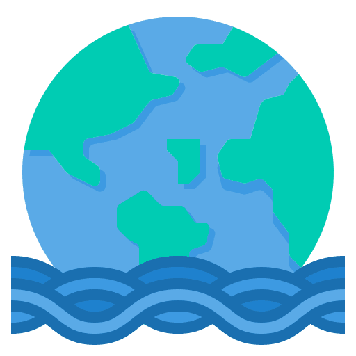 Flood tsunami sea level earth icon Flood tsunami sea level earth icon