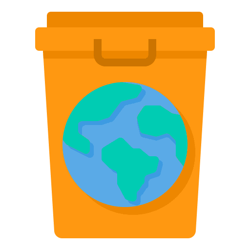 Trash ecology garbage green earth icon