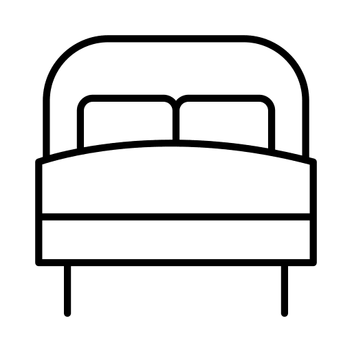 Bed bedroom furniture and household bed icon