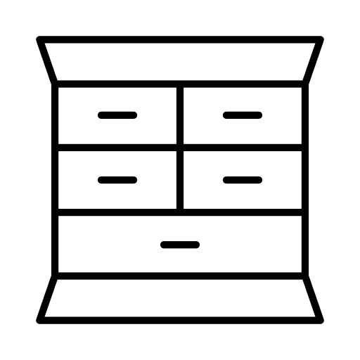 Drawers furniture and household cupboard cabinet icon