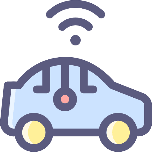 Smart car wireless connectivity vehicle internet of things icon Smart car wireless connectivity vehicle internet of things icon