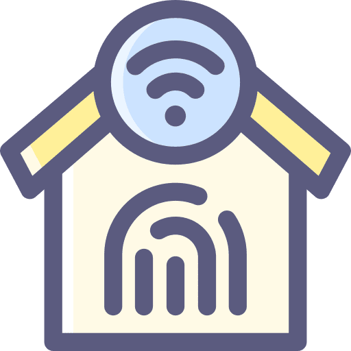 Fingerprint house electronics smarthome icon Fingerprint house electronics smarthome icon