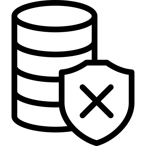 Database unsecure seo and web security icon