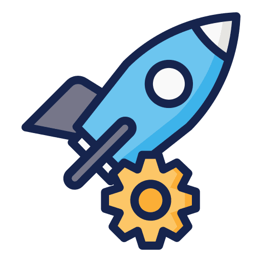 Rocket futuristic robot machine icon Rocket futuristic robot machine icon