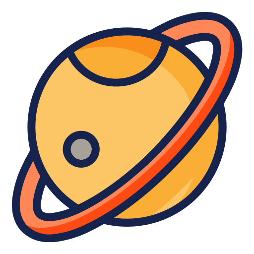 Saturn moon astronomy global icon