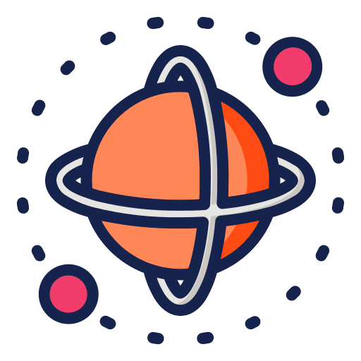 Saturn universe planet space icon
