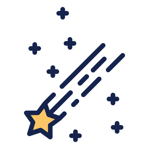 Shooting star space constellation universe icon
