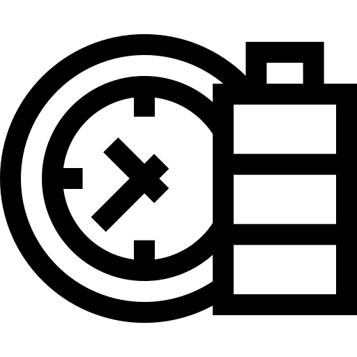 Clock status battery electronics icon