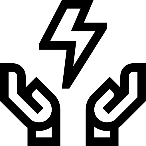 Energy hand fist lightning icon