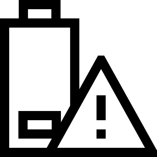 Low battery low battery level low battery electronics icon