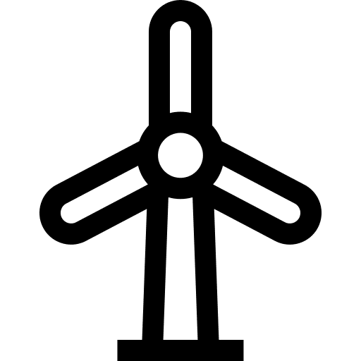 Wind power industry wind turbine green energy icon