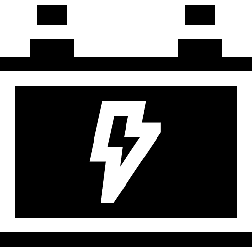 Car battery accumulator supply voltage icon
