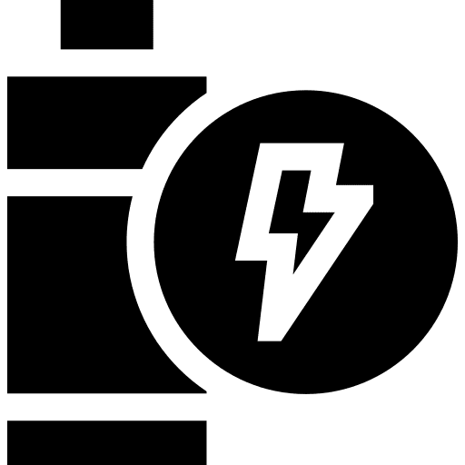 Battery unloaded lightning electronics icon