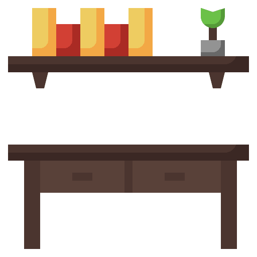 Furniture table book living room icon