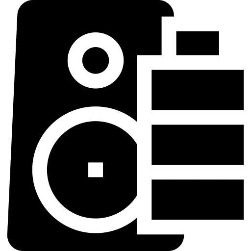 Speaker battery speaker music icon