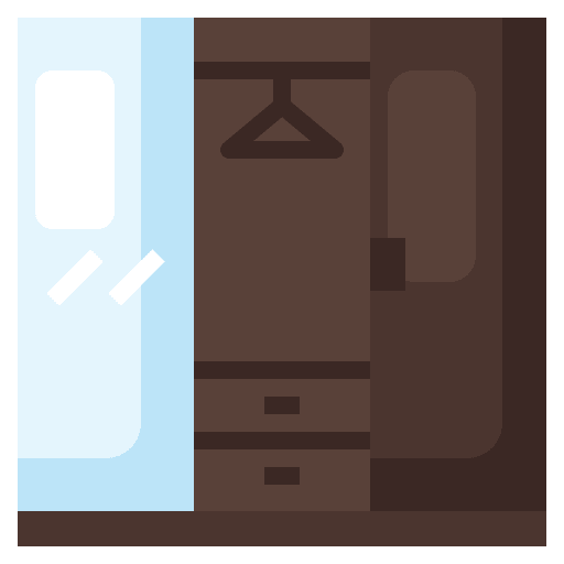 Wardrobe closet furniture and household cabinets icon