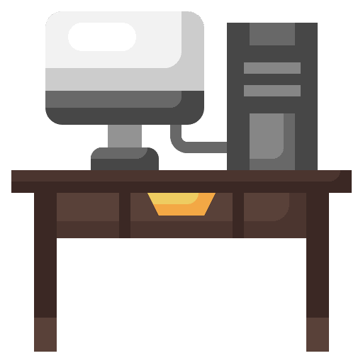 Desk desk work station furniture and household icon Desk desk work station furniture and household icon