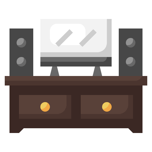 Home theater furniture and household home cinema tv speakers icon Home theater furniture and household home cinema tv speakers icon