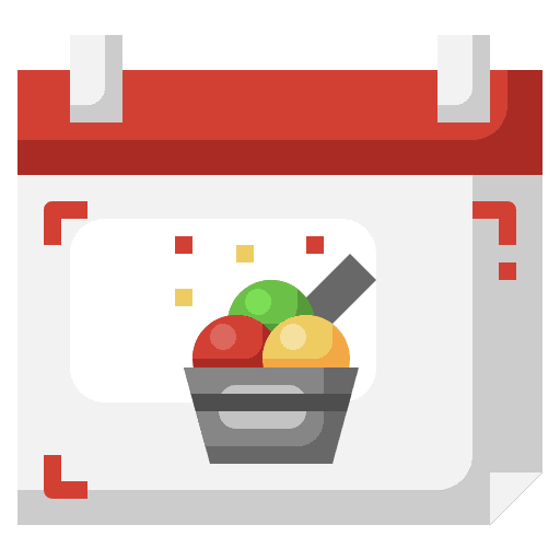 Ice cream time and date ice cream schedule icon