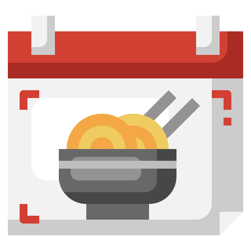 Ramen calendar food and restaurant schedule icon Ramen calendar food and restaurant schedule icon