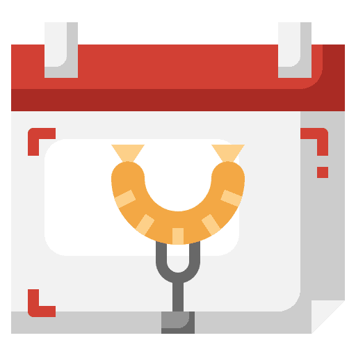 Sausage meat time and date schedule icon Sausage meat time and date schedule icon