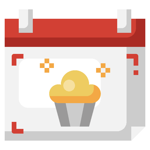 Cupcake time and date calendar schedule icon Cupcake time and date calendar schedule icon