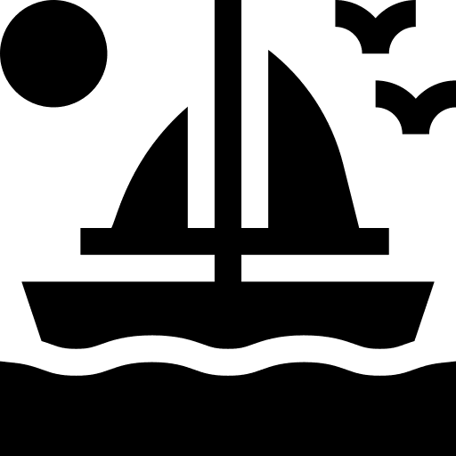 Sailboat transportation sailing ocean icon
