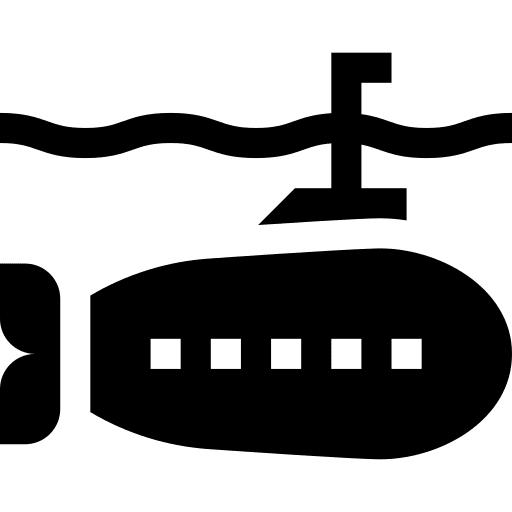 Submarine navigation submarine transport icon