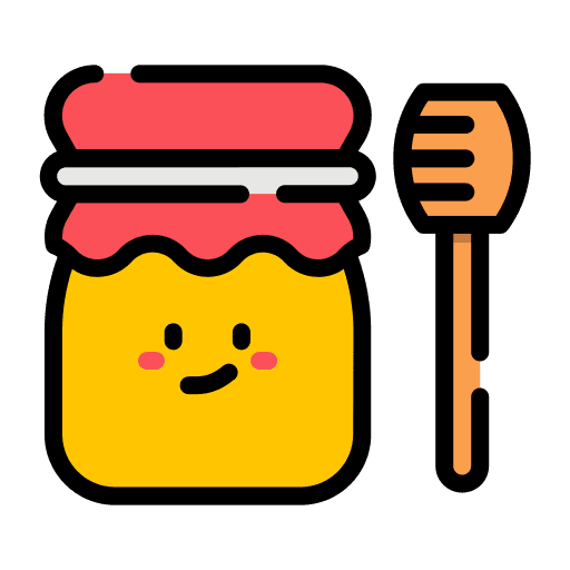 Honey jar breakfast honey dipper face icon Honey jar breakfast honey dipper face icon