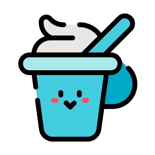 Yogurt meal cup cute icon Yogurt meal cup cute icon