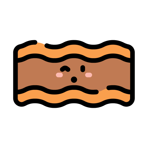 Bacon fried cute face icon Bacon fried cute face icon