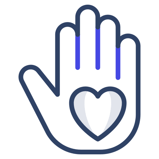 Give love heart kindness take care icon