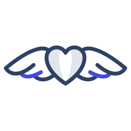 Heart wings love and romance lover valentines day icon