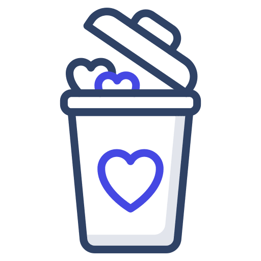 Love can paper bin trash icon