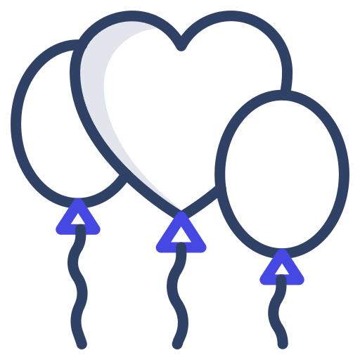 Heart balloon birthday and party balloons wedding day icon Heart balloon birthday and party balloons wedding day icon