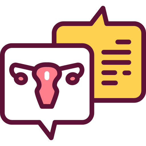 Consultation speaking gynecology consultation icon