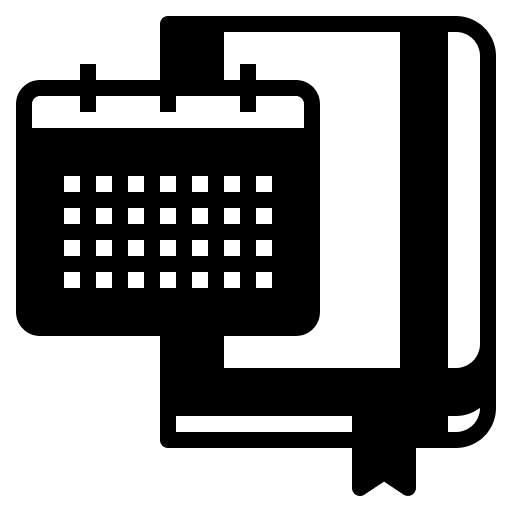 Book book organization time and date icon