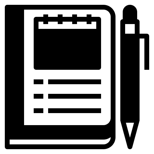 Write notebook agenda planner icon