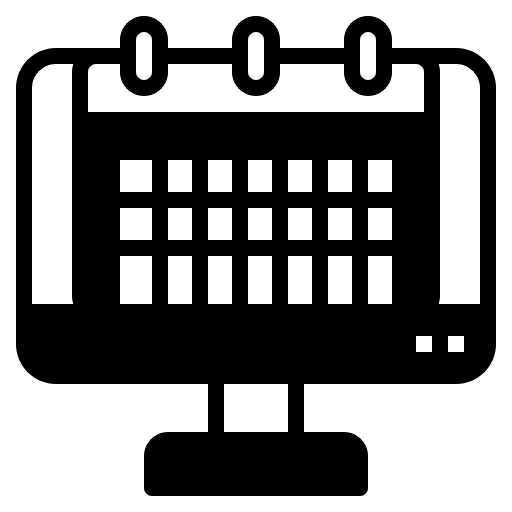 Computer virtual event time and date online icon
